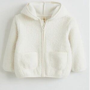 Tucker + Tate Cozy Fleece Hooded Jacket, Ivory Egret (0-3 M)